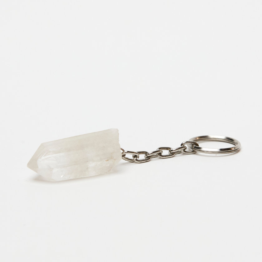 Key Ring Clear Quartz