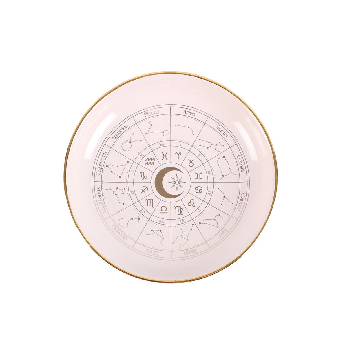 Astrology Wheel Trinket Dish | White