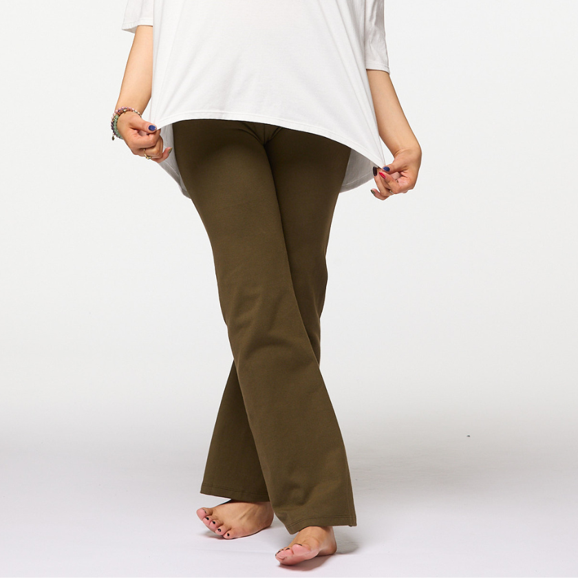 Flared yoga pants Khaki Luna & Soul Australia