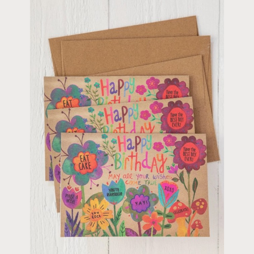 Floral Happy Birthday Card