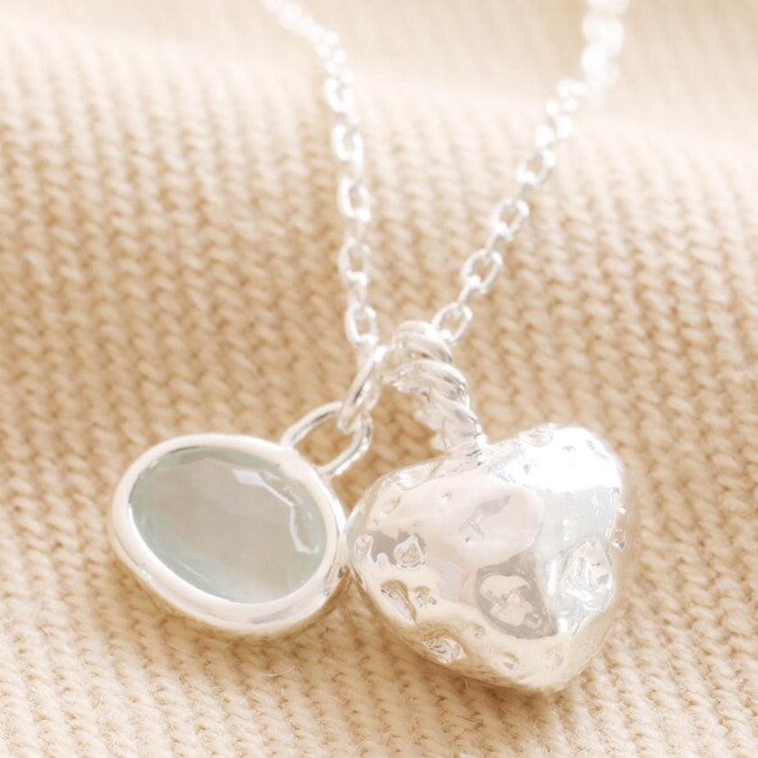 Heart + Moonstone Necklace Luna & Soul