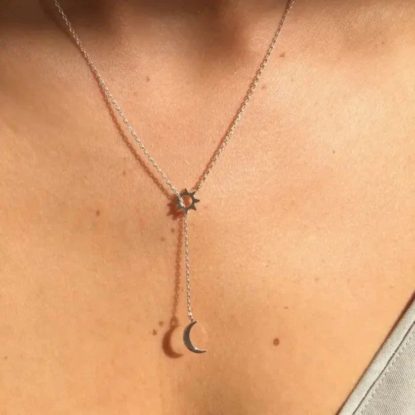 Moon and Star Lariat Necklace Luna & Soul 