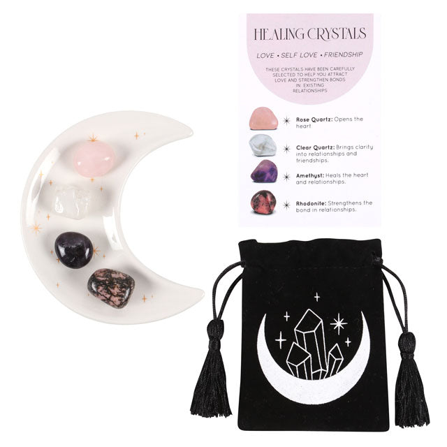 Healing Crystal Moon Trinket Set Luna & Soul Australia